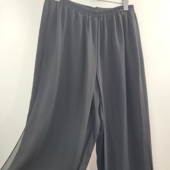 R&M Richards Black Sheer Maxi Pants Skirt - Picture 1 of 7